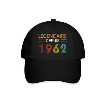 Légendaire Depuis 1962 62 Anniversaire 62 Ans - Casquette classique - noir/noir - Devant