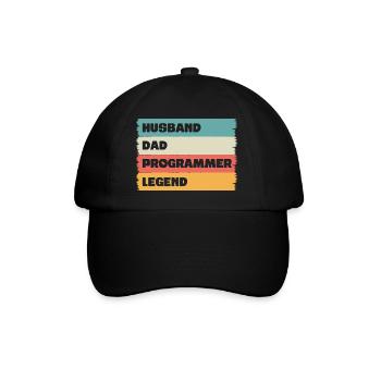 Husband Dad programmer Legend - Baseballkappe - Schwarz/Schwarz - Vorne