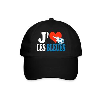 football féminin j aime les bleues équipe france - Casquette classique - noir/noir - Devant