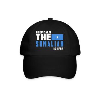 Keep Calm Somalia Flaggen Design - Baseballkappe - Schwarz/Schwarz - Vorne