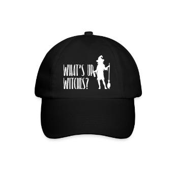 Whats up Witches - Halloween Wine - Baseballkappe - Schwarz/Schwarz - Vorne