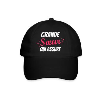 grande sœur qui assure / grande sœur d'amour - Casquette classique - noir/noir - Devant