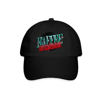 hundefreund kaffeeliebhaber kaffeebohne humor - Baseballkappe - Schwarz/Schwarz - Vorne