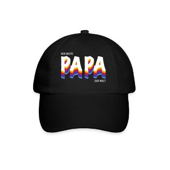 Der beste Papa der Welt - Baseballkappe - Schwarz/Schwarz - Vorne