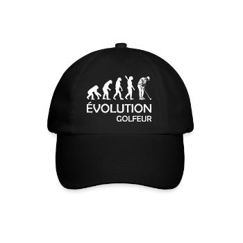 évolution golfeur / humour golfeur - Casquette classique - noir/noir - Devant