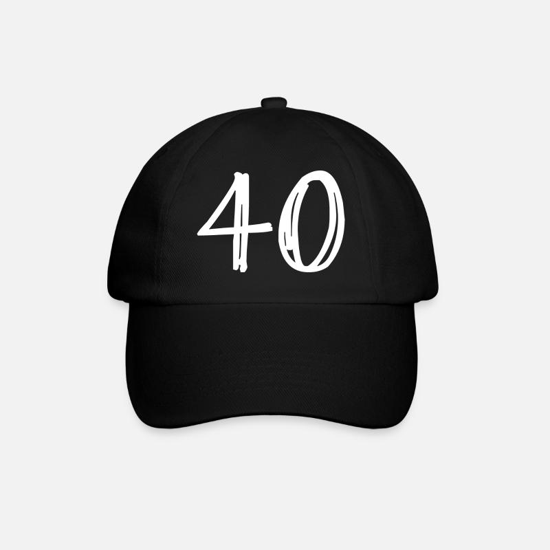 40 ANS. 40e ANNIVERSAIRE. ANNIVERSAIRE 40 ANS. 40 - Casquette classique - noir/noir