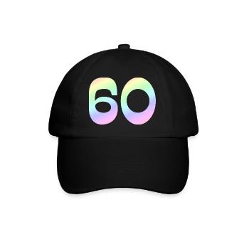 geschenkidee, 60 pastellfarbe - Baseballkappe - Schwarz/Schwarz - Vorne