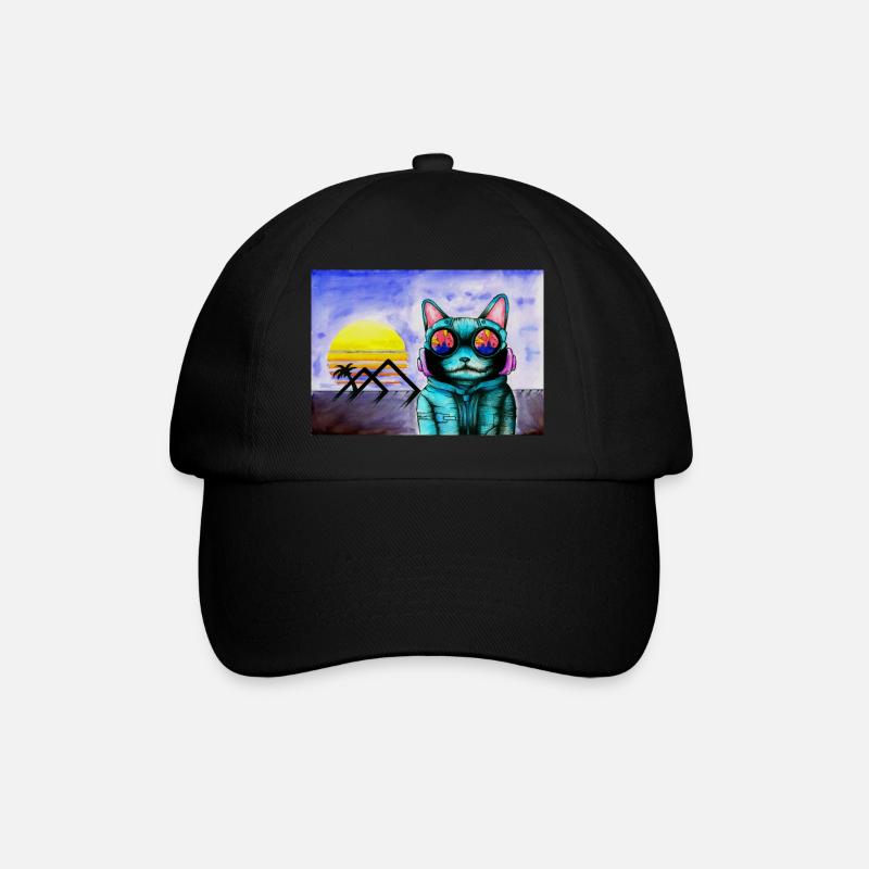 Cybercat - Baseballkappe - Schwarz/Schwarz