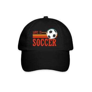 Love is Soccer Fan Sport Passion Coupe du Monde - Casquette classique - noir/noir - Devant