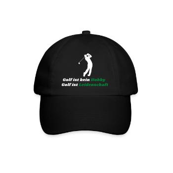 Golf Golfer Sport Outfit Geschenk - Baseballkappe - Schwarz/Schwarz - Vorne
