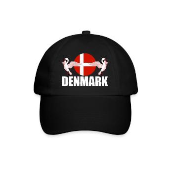 Denmark Danish Denmark Flag National Animal - Baseball Cap - black/black - Front