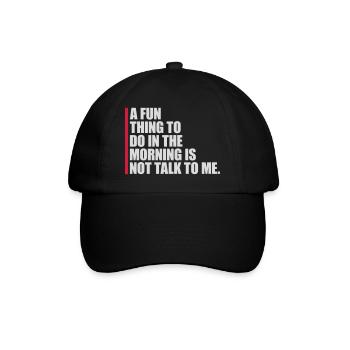 not talk to me - Baseballkappe - Schwarz/Schwarz - Vorne