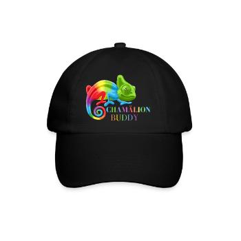 Chamäleon, bunte Chamäleon-Eidechsen - Baseballkappe - Schwarz/Schwarz - Vorne