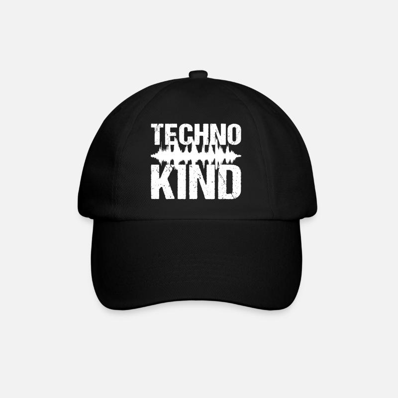 Techno Kind Techno Musik - Baseballkappe - Schwarz/Schwarz