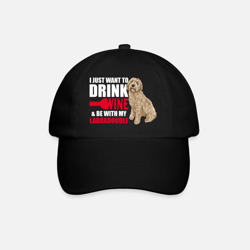 Labradoodle Hund - Baseballkappe - Schwarz/Schwarz