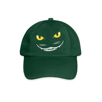 Lustiges Grinsekatzen Katzengesicht Halloween - Baseballkappe - Flaschengrün - Vorne