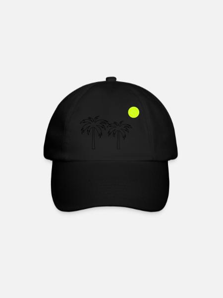 Palmen - Baseballkappe - Schwarz/Schwarz