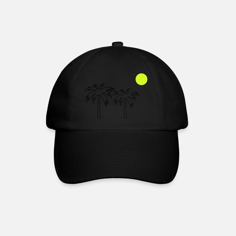 Palmen - Baseballkappe - Schwarz/Schwarz