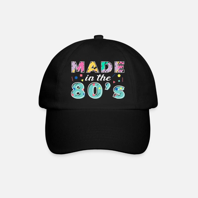 Made In The 80s Retro Karneval 80er Mottoparty - Baseballkappe - Schwarz/Schwarz