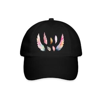 Coloured watercolour plumage - Baseball Cap - black/black - Front