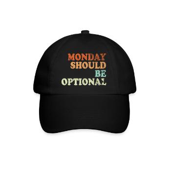 Monday should be optional Vintage - Baseballkappe - Schwarz/Schwarz - Vorne