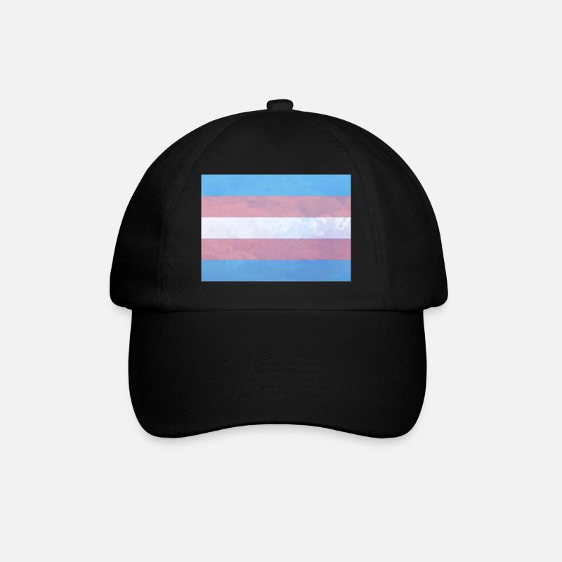 Trans Pride Flag - Baseballkappe - Schwarz/Schwarz