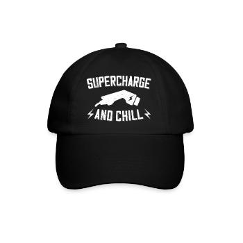 Supercharge And Chill - for electric car fans - Baseball Cap - black/black - Front