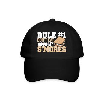 Camping Rule Number 1 Don't Eat My Smores Camping - Baseball Cap - black/black - Front