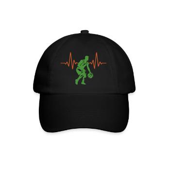 ECG Heartbeat Basketball Pulse | Couleurs changeantes - Casquette classique - noir/noir - Devant
