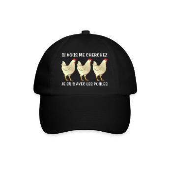 Cadeau agriculteur éleveur de poules - Casquette classique - noir/noir - Devant