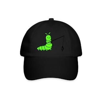 Caterpillar fishing - Baseball Cap - black/black - Front