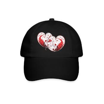 Hearts - Baseballkappe - Schwarz/Schwarz - Vorne