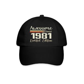 Geburtstag 43 Jahre Jahrgang 1981 Geschenk 1981 - Baseballkappe - Schwarz/Schwarz - Vorne