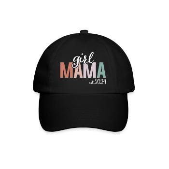 Girl Mama Est 2023 Girl Mom To Be Gifts New Mommy - Baseball Cap - black/black - Front