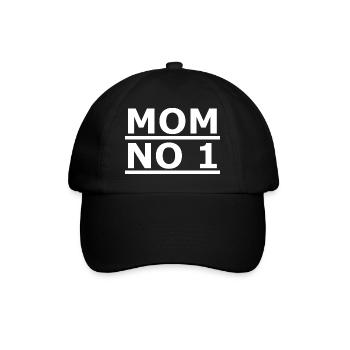 MOM NO 1 - Baseballkappe - Schwarz/Schwarz - Vorne