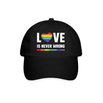 LGBT Pride Month - Love is Never Wrong - Baseball Cap - black/black - Front
