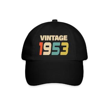 1953 Vintage Retro Classic 1953 - Baseballkappe - Schwarz/Schwarz - Vorne