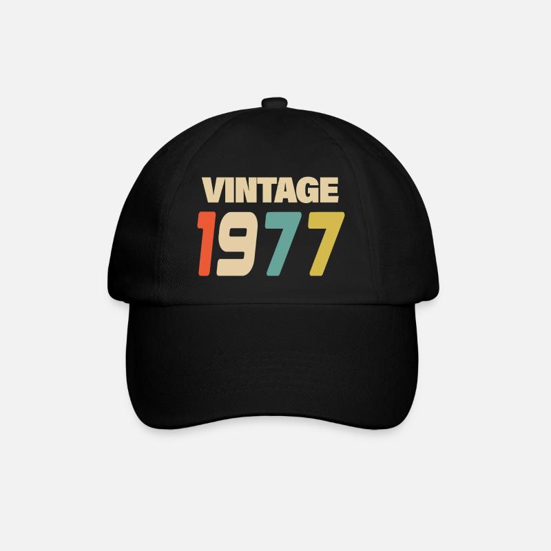 1977 Vintage Retro Classique 1977 - Casquette classique - noir/noir