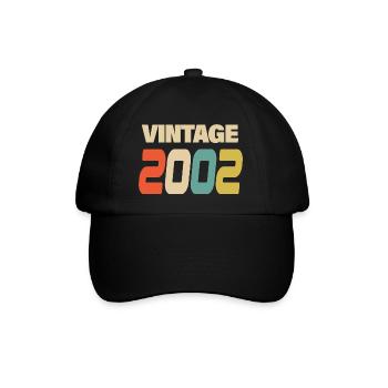 2002 Vintage Retro Classic 2002 - Baseballkappe - Schwarz/Schwarz - Vorne
