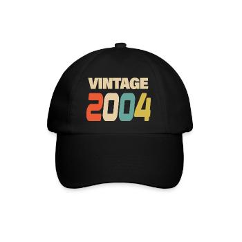 2004 Vintage Retro Classic 2004 - Baseballkappe - Schwarz/Schwarz - Vorne