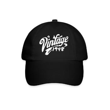 Vintage 1948 Year 1948 Birthday 1948 Retro - Baseball Cap - black/black - Front