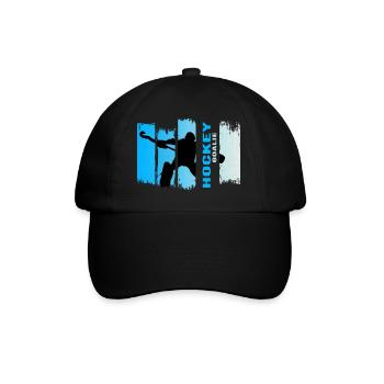 hockey I goalie blue grunge feldhockey - Baseballkappe - Schwarz/Schwarz - Vorne