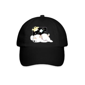 Dog Korean - Japanese Style 04B - Baseball Cap - black/black - Front