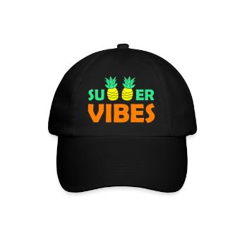 summer vibes 02 - Baseballkappe - Schwarz/Schwarz - Vorne