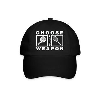 Padel Tennis Shirt Sweat à capuche Choisissez votre arme blanc - Casquette classique - noir/noir - Devant