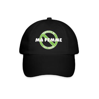 Propriété de ma femme, blanc - Casquette classique - noir/noir - Devant