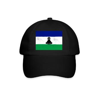 Flagge von Lesotho - Baseballkappe - Schwarz/Schwarz - Vorne