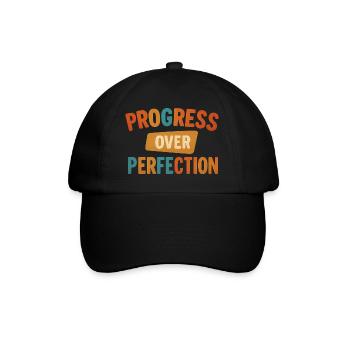 Progress Over Perfection - Baseball Cap - black/black - Front