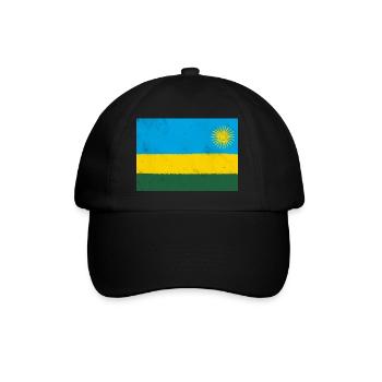 Flagge von Ruanda - Baseballkappe - Schwarz/Schwarz - Vorne