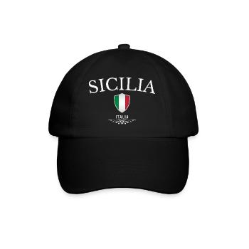 Sicily Italy, minimalist elegant design - Baseball Cap - black/black - Front